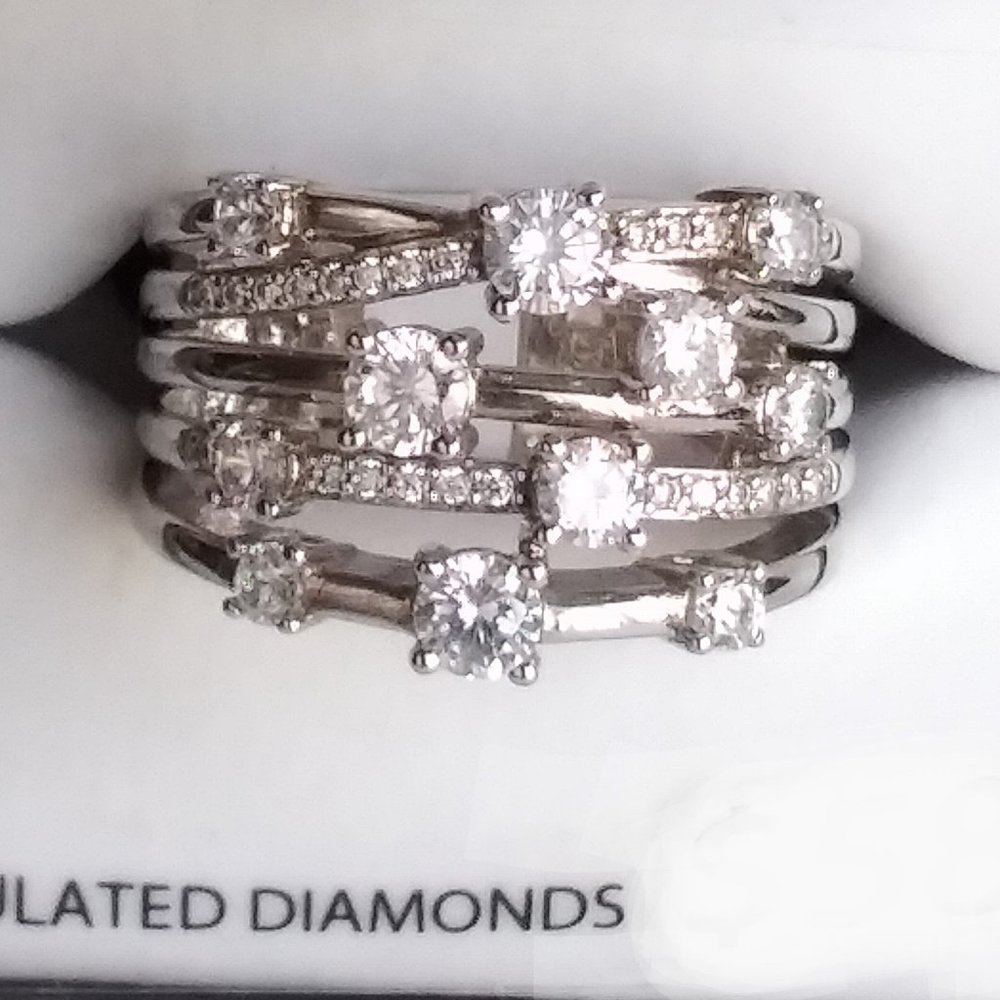 Sterling Silver CZ Ring Sz 7 NEW